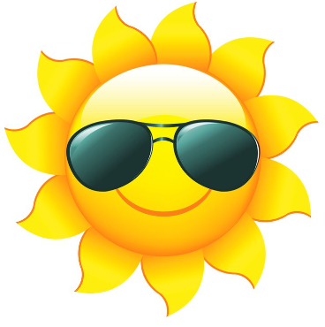 sun with sunglasses on