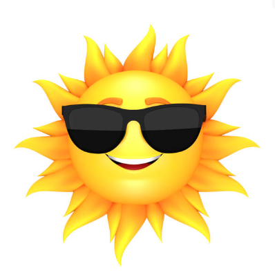 Sun with glasses on