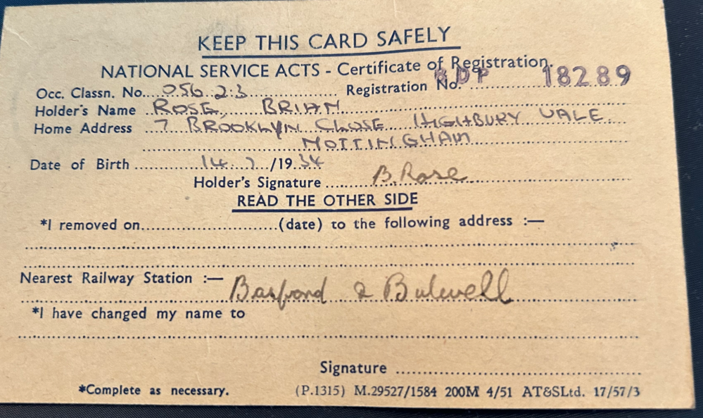 National Service card