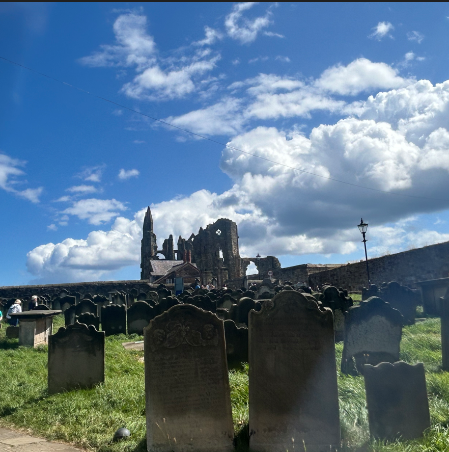 Abby and gravestones