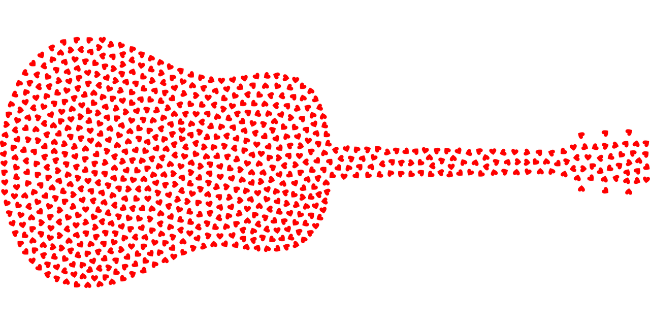 guitar made of hearts